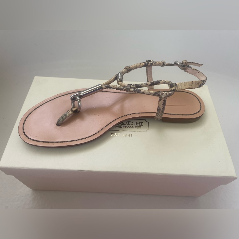 Coach Opal Snakeskin Leather Sandals